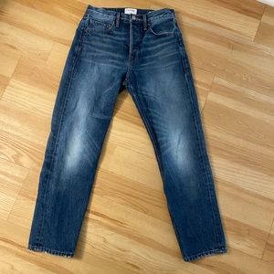 Frame re release rigid high rise crop